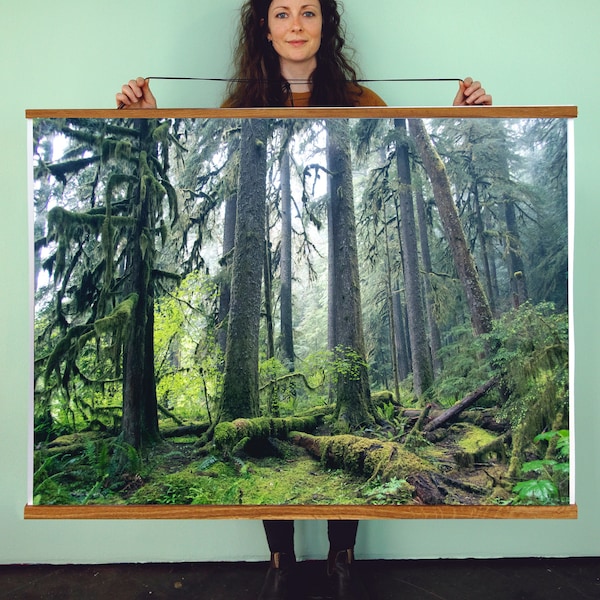 Forest Art Print Oregon.SEVERL SIZES & POSTER. Moss.Wall Decor.Mist.Fine Art Photography