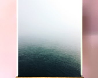 Oregon Coast Art.Ocean.Sea Mist. Minimal Art. Fog. Wall Decor.SEVERAL SIZES & Poster Option