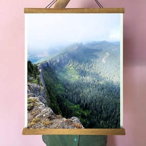 Forest Cliff.Misty PNW art.Washington.Large Photo Print.Pacific Northwest.Fine Art Photography.SEVERAL SIZES