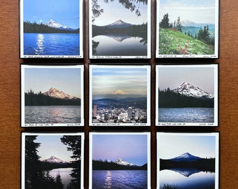 Oregon.Mt Hood Art.9 STYLES.4x4" Framed Print.Wall Decor.Forest.SMALL ART