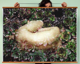 Wall Art.Portrait.Succulents.Nude Art.Poster Print.Wall Decor.Multiple Exposure.35mm Film.Fine Art.Nature.Human Form.SEVERAL SIZES
