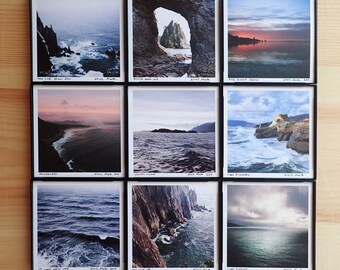 Ocean Art.9 STYLES.Wall Decor.4x4" framed print.Water.Waves.Minimal.Sunset.Manzanita.Sea Cliff.35mm film.120mm film.SMALL ART.