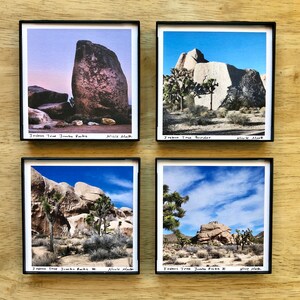 Joshua Tree Art.4 STYLES. Jumbo Rocks. 4x4&quot; Framed Prints.Desert.Sunrise.Sunset.California. SMALL ART