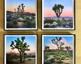 Joshua Tree Framed Prints.5 STYLES. 4x4".Desert.Sunrise.Sunset.California. SMALL ART