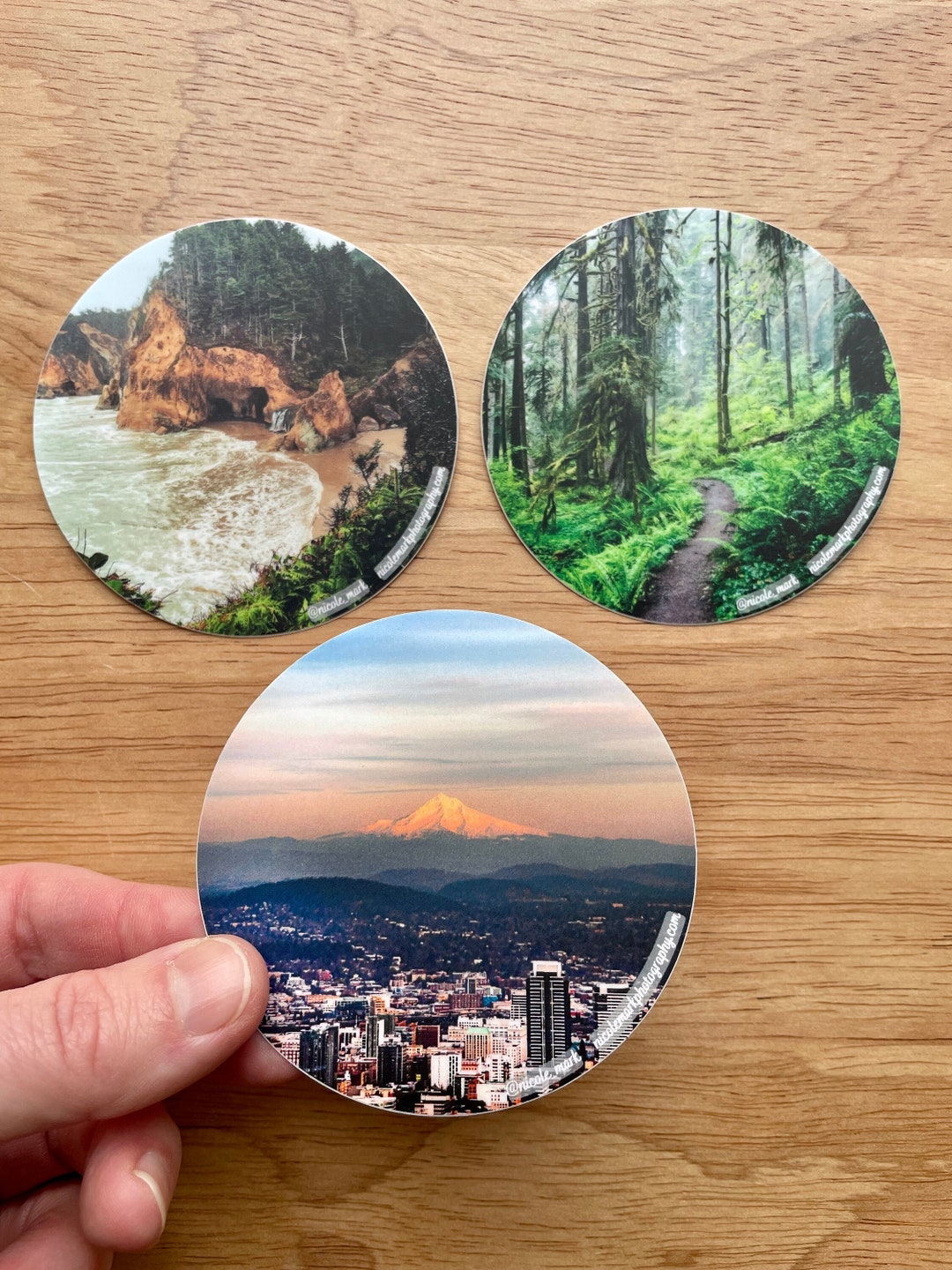 Sticker Bush Oregon Oregon Stickers.3 Styles.mount Hood.portland.forest.hug Point.ocean ...