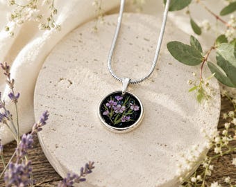 RealFlower Jewelry Resin Flower Necklace Real Flower Necklace Botanical Pendant Cottagecore Jewelry Nature Lover Gift
