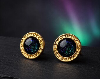 Galaxy Stud Earrings, Celestial Jewelry, Cosmic Earrings, Night Sky Studs, Space Inspired Gift for Her