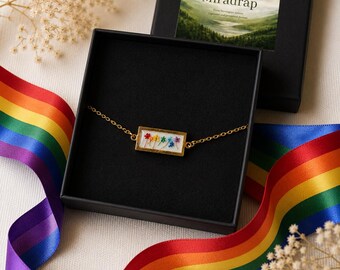 Rainbow Pressed Flower Bracelet, Real Flower Resin Bracelet, Pride Bracelet, Botanical Jewelry, LGBTQ Gift, Handmade in Norway