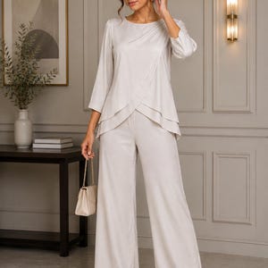 flowy dress pants for wedding Martha | Palazzo Pants For Bridal Suit