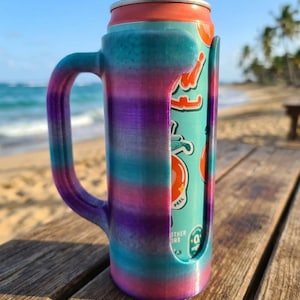 3D printed anti-tip 12 oz tall/slim can koozie image 1