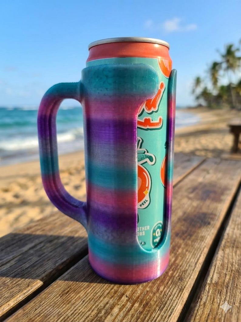 3D printed anti-tip 12 oz tall/slim can koozie image 1