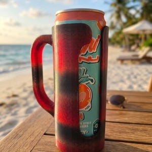 3D printed anti-tip 12 oz tall/slim can koozie image 1