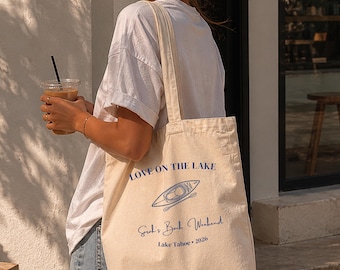 Bolso de mano personalizado para despedida de soltera en el lago / Bolso "Amor en el lago" / Bolso personalizado para damas de honor / Regalo para fin de semana en el lago