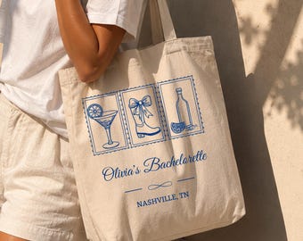 Bolso de mano personalizado para despedida de soltera en Nashville / Regalo personalizado para damas de honor / Bolso para despedida de soltera en la Ciudad de la Música / Bolso de fin de semana en Nashville