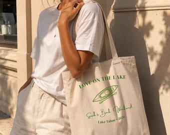 Bolso de mano personalizado para despedida de soltera en el lago / Bolso "Amor en el lago" / Bolso personalizado para damas de honor / Regalo para fin de semana en el lago