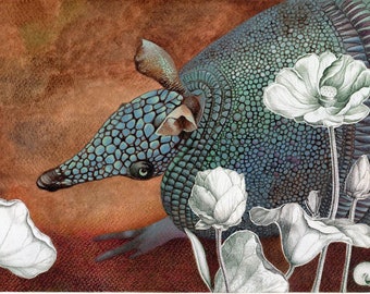Blue Armadillo ART print