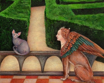 SPHYNX, print from an original painting by Irene Owens