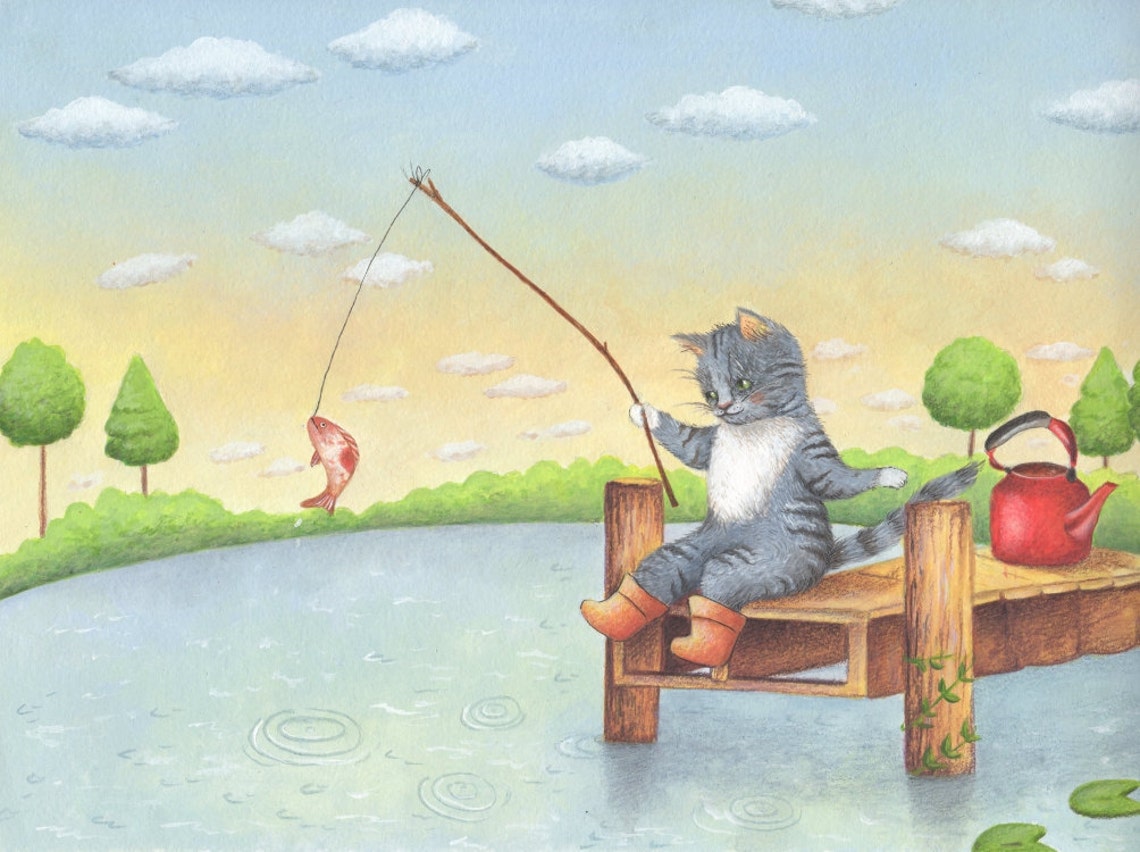 Kettle of Fish Print From an Original Acrylic Illustration by Etsy