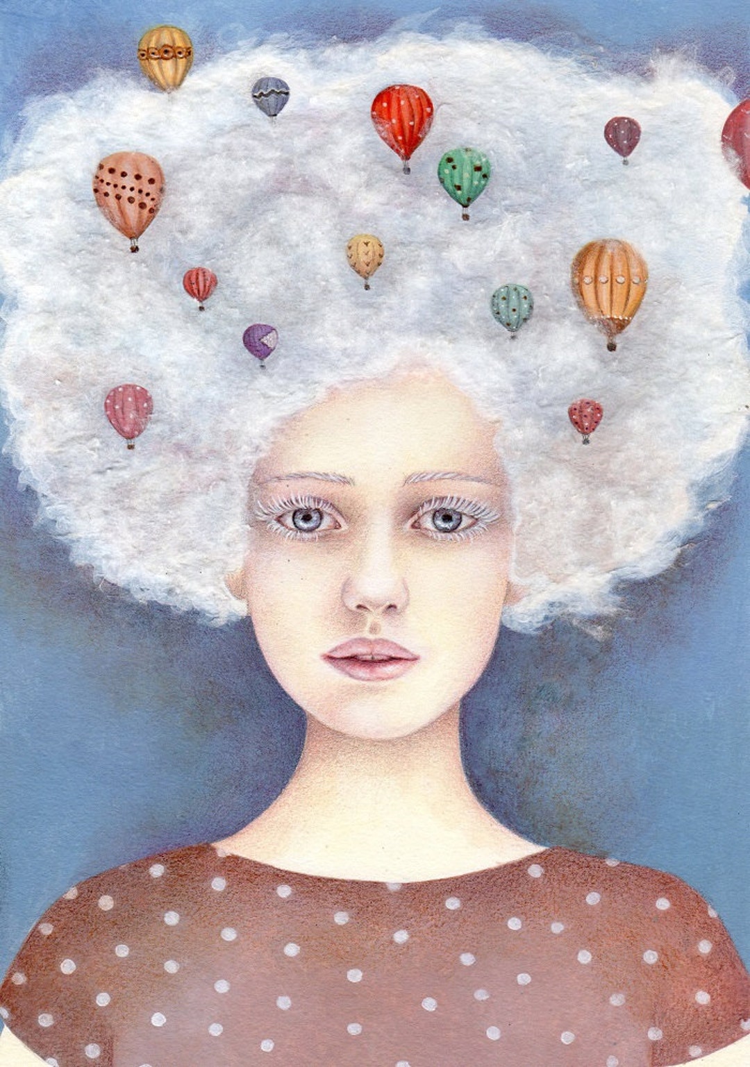 Head in the Clouds Art Print Whimsical Gift Girl's Etsy