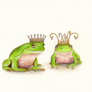 Nursery Art - Frog Prince and Frog Princess Art Print