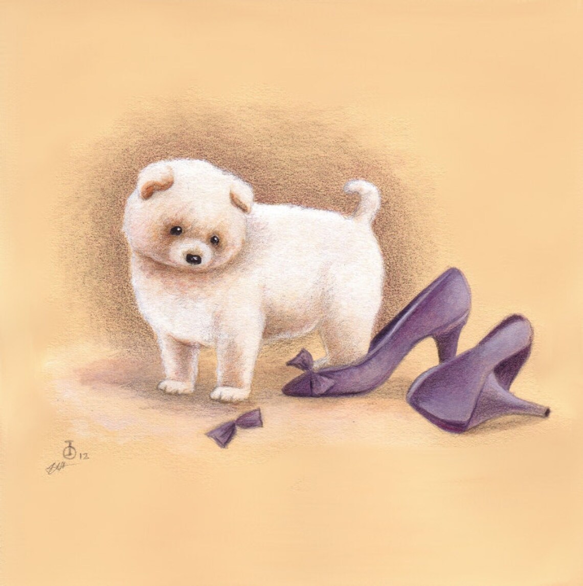 Puppy Dog Art Print From an Original Watercolor Illustration Etsy