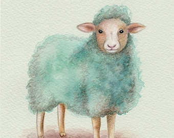 Blue Sheep Art Print, Art print, Nature Prints, home decor, wall decor, wall art, wall art print, living room decor, living room art