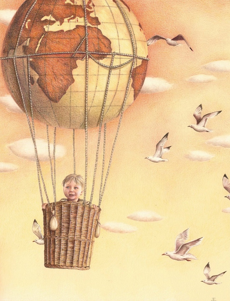 The World is Yours Print From an Original Color Pencil Drawing Etsy