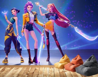 Fotomural de K-Pop Demon Hunters de material no tejido + Pegamento