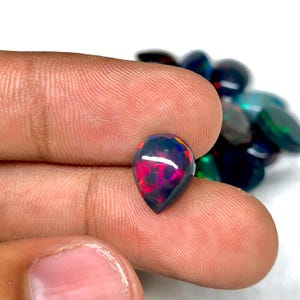 Ethiopian Multi Fire Opal 2.55Carat Pear AAA Grade Opal Gemstone