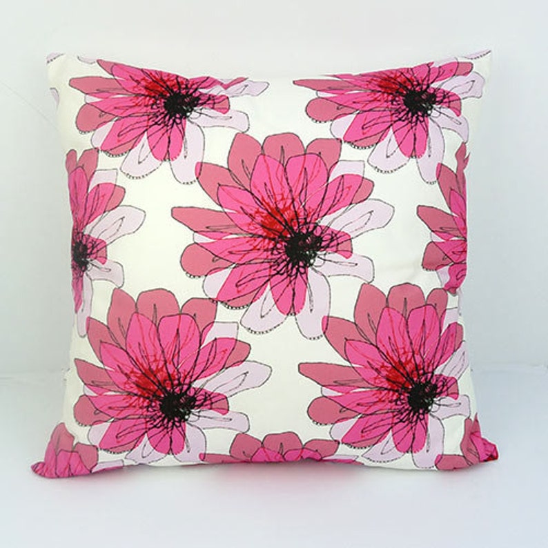 Distorted Pink Flower Cushion Vicki Evans Design image 1