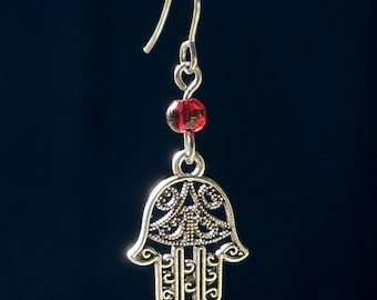 Hamsa Hand (Hand of Fatima) dangle earring
