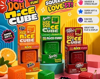 NeeDoh Nice Cube Squishy Sensoryczna Zabawka Fidget, Wersja Soda, Ulgę w Stresie