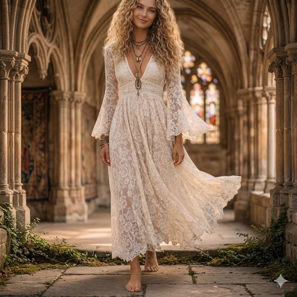 festival dress white Chateau White Ruffle Maxi Dress - XL Size - Women's Dresses