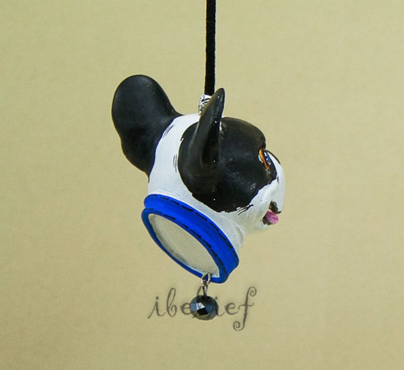 French Bulldog Ornaments day of dead charm hang rear view mirror for car