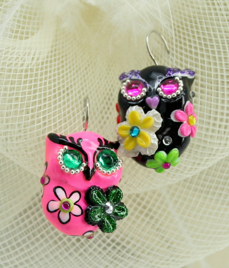 OWL Earrings Handmade From Polymer Clay EW0018 Etsy