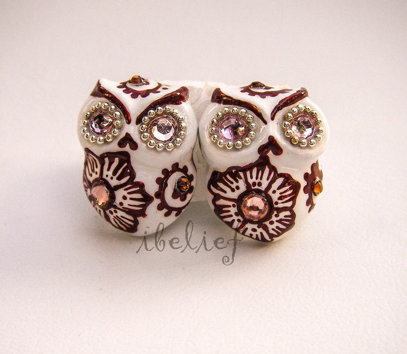 OWL Earrings Handmade Stud Earrings From Polymer Clay Etsy