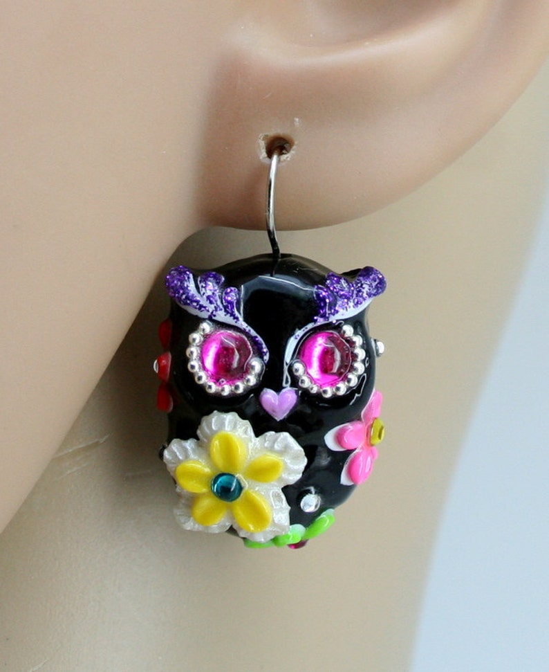 OWL Earrings Handmade From Polymer Clay EW0018 Etsy
