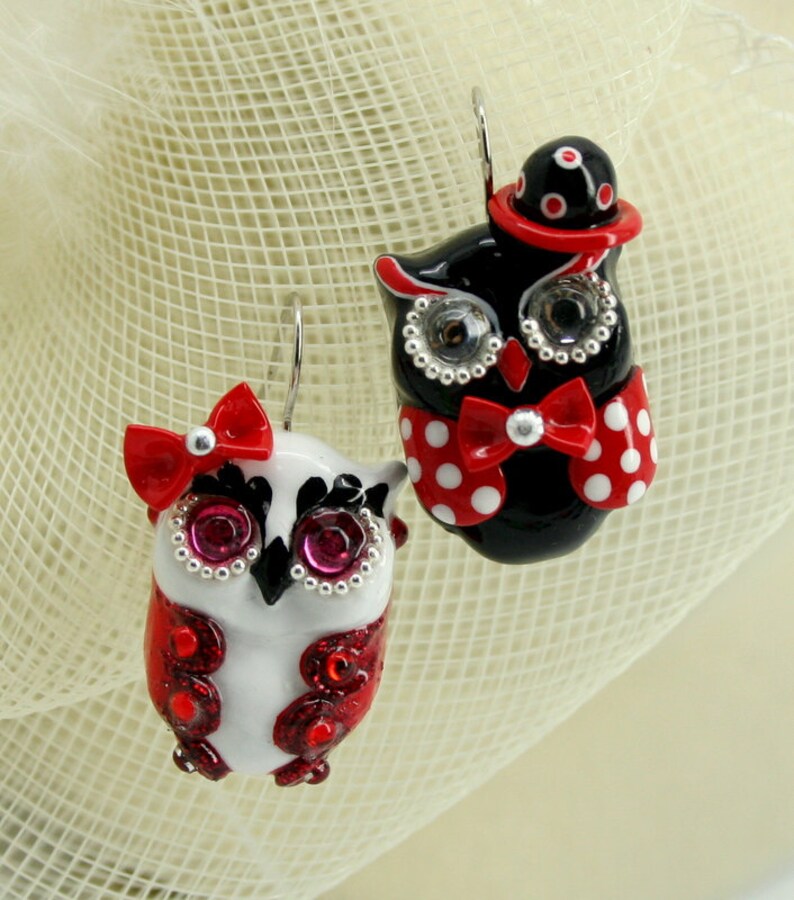 OWL Earrings Handmade From Polymer Clay EW0027 Etsy