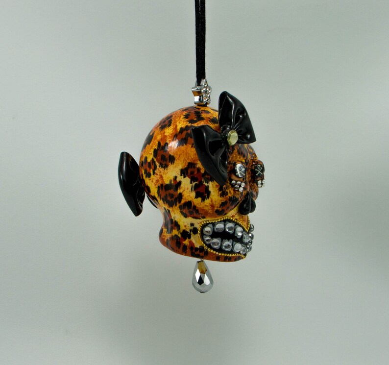 Ornament Skull Larger & charm hang rear view mirror for car Etsy