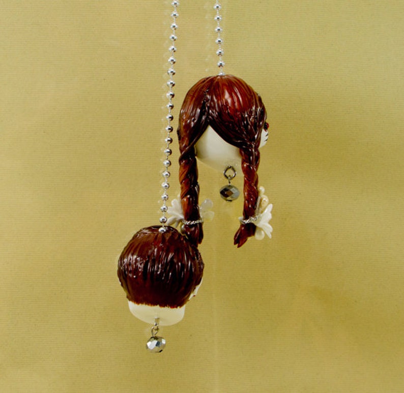 Both Skulls day of dead charm hang rear view mirror for car