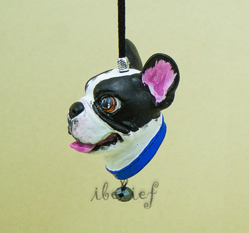 French Bulldog Ornaments day of dead charm hang rear view mirror for car