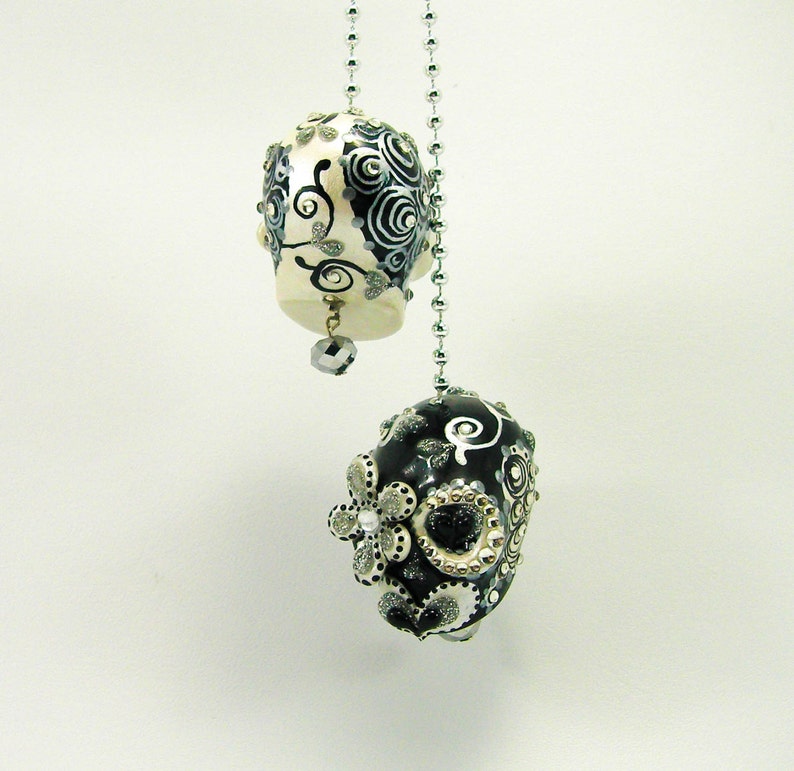 Both Skulls Day of Dead Charm Hang Rear View Mirror for Car Etsy