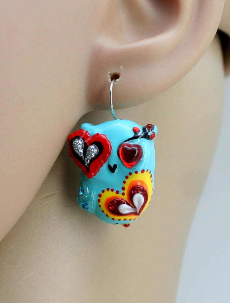 OWL earrings handmade from polymer clay EW0049 Etsy