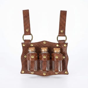 Renaissance Potion Bottle Belt Bag with Skirt Hikes - Medieval Festival Costume Accessories, Wizard LARP Only Potion Bottle