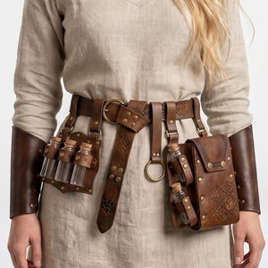 Renaissance Potion Bottle Belt Bag with Skirt Hikes - Medieval Festival Costume Accessories, Wizard LARP bild 2