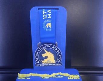 Boston Marathon medal display