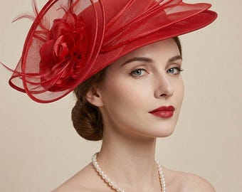 Kentucky Derby Hat Fascinator Light Pink Pearl Beaded  display picture 3