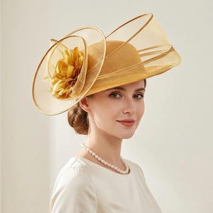 Hatt med bred brätte, sidenrosa, Sinamay, Royal Ascot, bröllopstema, brudens mor, champagne