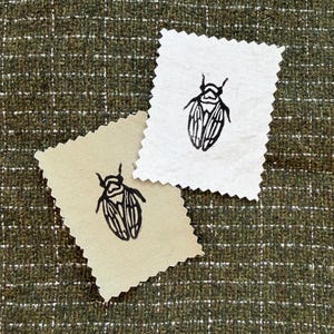 Cicada Mini Sew-On Linocut Fabric Patch