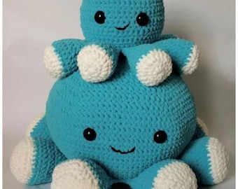 Giant Squishy Octopus Crochet Pattern PDF,Jumbo Plush Pillow Toy Tutorial, Soft Amigurumi Sea Animal